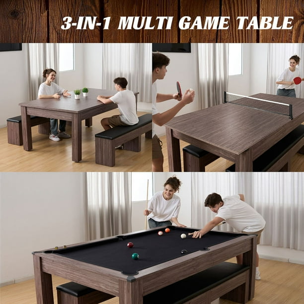Pool Mania KS-907 ポータブルゲーム Barrington Billiards Monteray 7' Drop Pocket Pool Table, 3