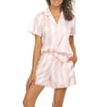 thumbnail image 1 of Flora by Flora Nikrooz Ladies Satin Notch Collar PJ Set, 1 of 8