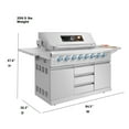 thumbnail image 5 of Thor Kitchen 8-Burner Stainless Steel Gas Grill Outdoor Kitchen with Griddle Side Burner and Foldable Side Shelf, 5 of 9