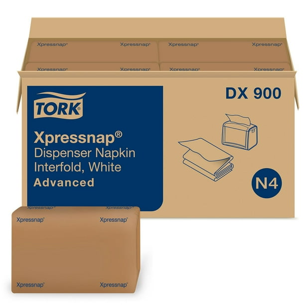 Tork Xpressnap Interfold 1-Ply White Dispenser Napkins 12 pks