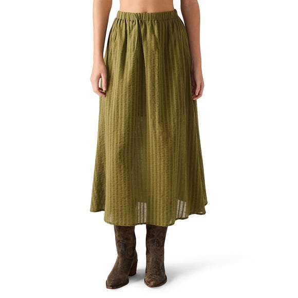 Steve Madden Women's Cotton Shadow Stripe Maxi Skirt