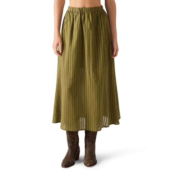 Steve Madden Women's Cotton Shadow Stripe Maxi Skirt