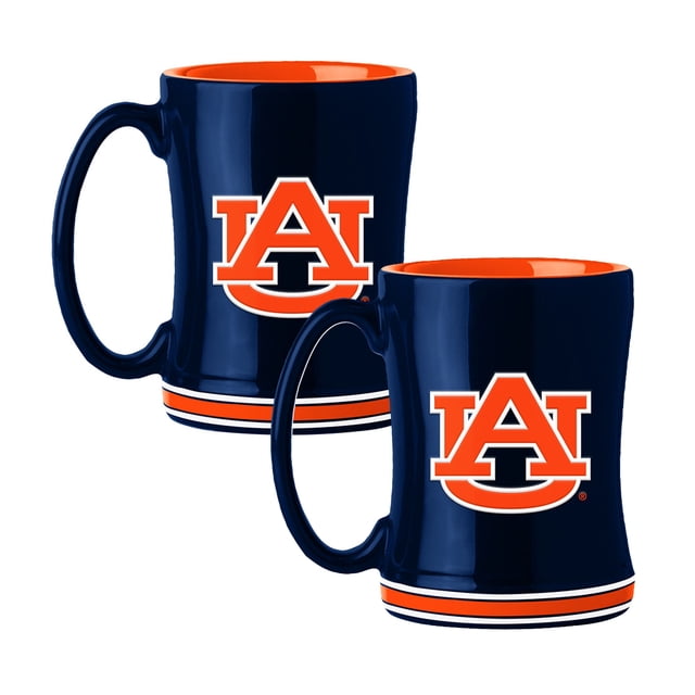 Logo Brands Auburn Tigers 14oz Relief Mug Set