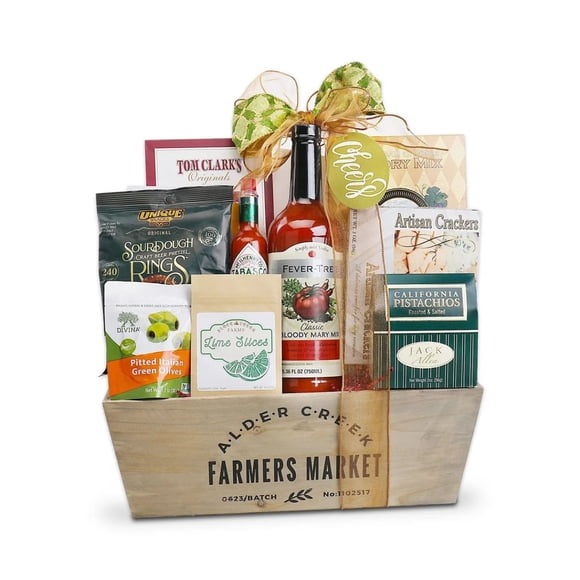 Alder Creek Gift Baskets Bloody Mary Wood Gift Crate