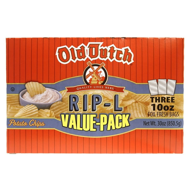 Old Dutch Rip-L Potato Chips, 10 oz., 3 pk.