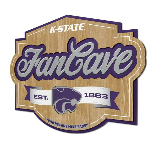 YouTheFan Kansas State Wildcats 17"x12.5" 3D Multi-Layered Fan Cave Sign