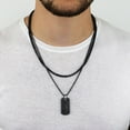 thumbnail image 7 of Men's Black Spinel Dog Tag Pendant Chain Necklace in Sterling Silver, 7 of 7