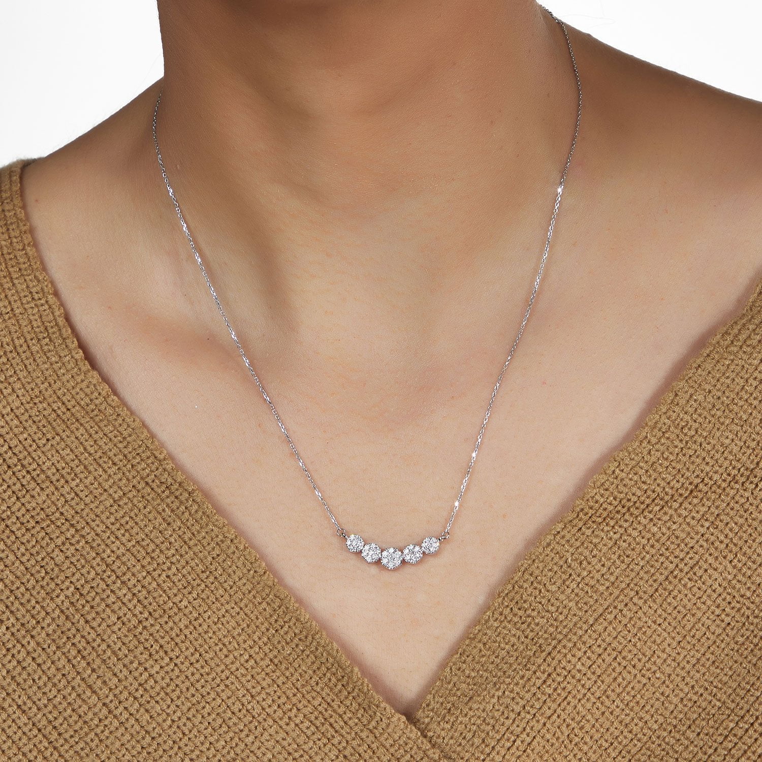 Dazzlingrock Collection 0.45 CTW Diamond Pendant - 14K Gold Vertical Bar With Silver Chain