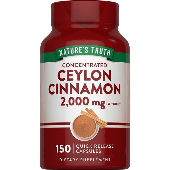 Nature's Truth Concentrated Ceylon Cinnamon 2,000 mg Capsules 150 ct.