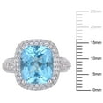 thumbnail image 3 of Sky Blue Topaz and Created White Sapphire Ring in Sterling Silver, 3 of 6