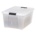 thumbnail image 1 of IRIS USA 45 Qt Buckle-Up Storage Box, Natural, 4 Piece Set, 1 of 5