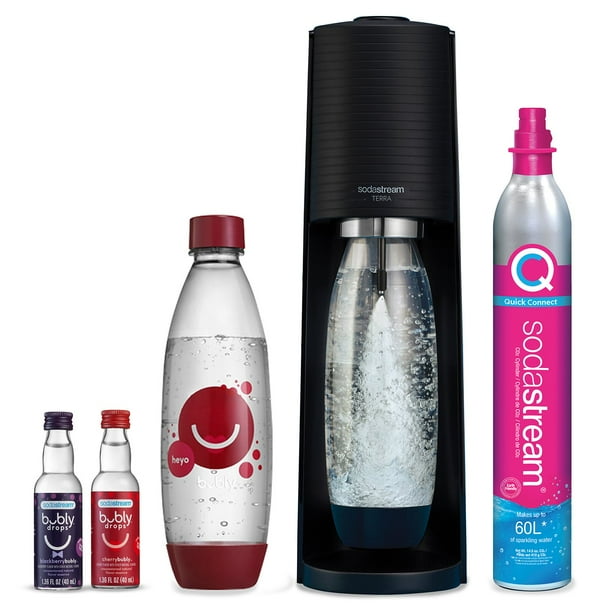 SodaStream Terra Starter Kit with Cherry Bubly Designed Bottle