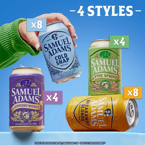Samuel Adams Seasonal Primetime Ale and Lager Beer Variety Pack