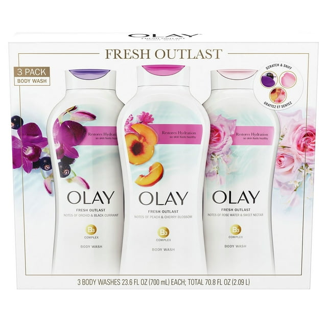 Olay Fresh Outlast Body Wash with Vitamin B3 Complex, 23.6 fl. oz., 3 pk.