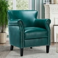 thumbnail image 1 of Hallie Club Top-Grain Leather Chair, Assorted Colors, 1 of 9