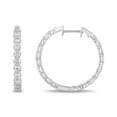 thumbnail image 2 of Round Cut In and Out Diamond Hoop Earrings in 14K Gold, 2 of 7