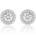 thumbnail image 1 of Round Cut Halo Diamond Stud Earrings in 18K Gold, 1 of 3