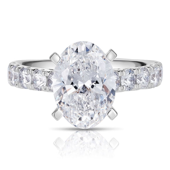 Lab Created Oval Cut Diamond Ring