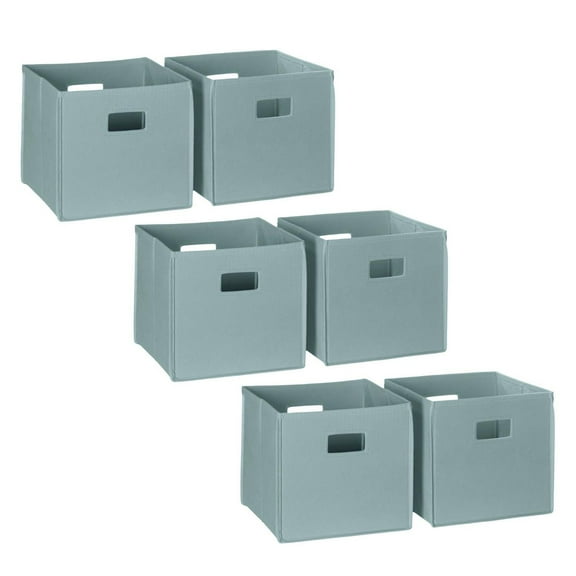 RiverRidge Folding Bins Cube Storage Cubbies, Set of 6 Playroom Organizers
