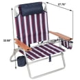 thumbnail image 6 of Member's Mark 5 Position Beach Chair with Wooden Armrest, 6 of 14