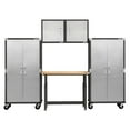 thumbnail image 1 of Seville Classics UltraHD 5-Piece Steel Garage Cabinet Storage Set With Height Adjustable Workbench, 10' Wide, 1 of 3