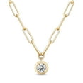 thumbnail image 1 of Round Cut Diamond Paperclip Necklace in 14K Gold, 1 of 7