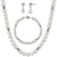 thumbnail image 1 of Freshwater Cultured Pearl and Silver Bead 3 Piece Set in Sterling Silver, 1 of 15