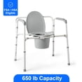 thumbnail image 1 of Medline Bariatric Bedside Commode, 16.5-In Seat, 650 lb Capacity, Gray, 1 of 6