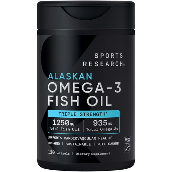 Sports Research Triple Strength Omega-3 Fish Oil, 120 Softgels