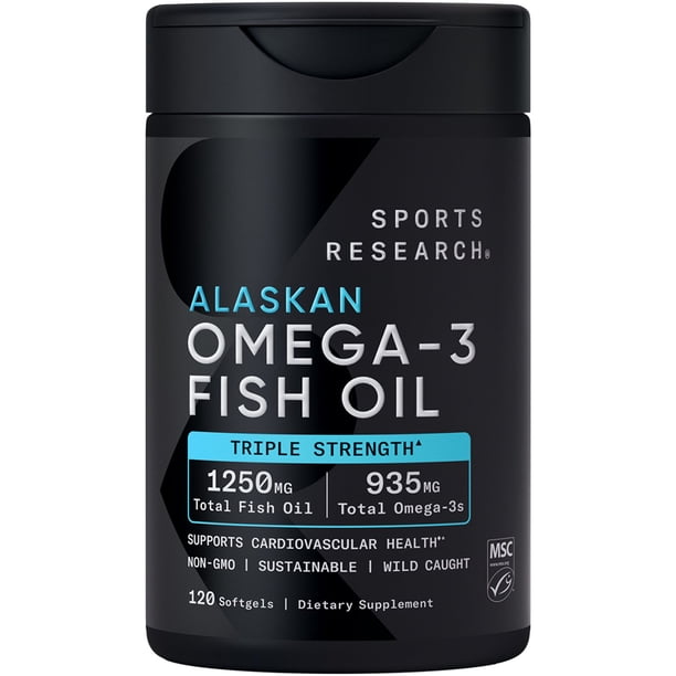 Sports Research Triple Strength Omega-3 Fish Oil, 120 Softgels