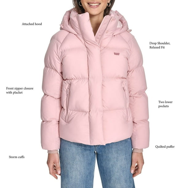 (取寄) リーバイス レディース フーデット パファー ジャケット Levi's women Hooded Puffer Jacket White Levi's Women's Puffer Jacket - Samsclub.com