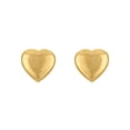 thumbnail image 1 of 14K Yellow Gold High-Polish Puffed Heart Stud Earrings, 1 of 6
