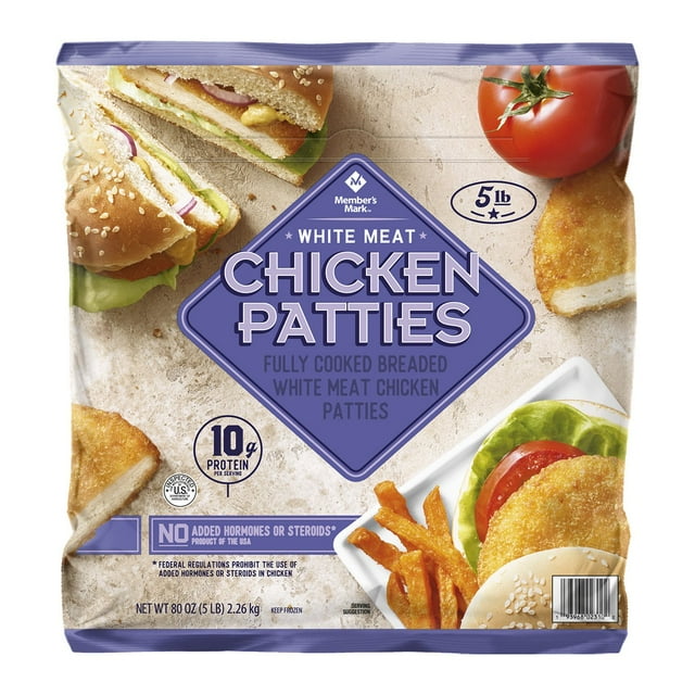 Member's Mark Chicken Patties, Frozen 5 lbs.