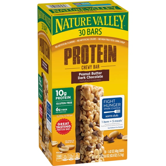 Nature Valley Peanut Butter Dark Chocolate Protein Chewy Bars, 30 ct.