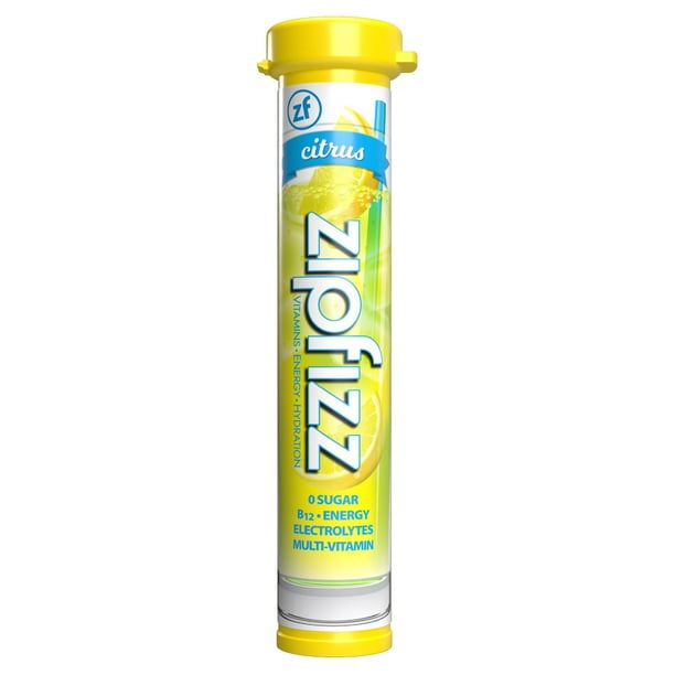 Zipfizz Energy Multi-Vitamin Hydration Drink Mix, Citrus, 20 ct