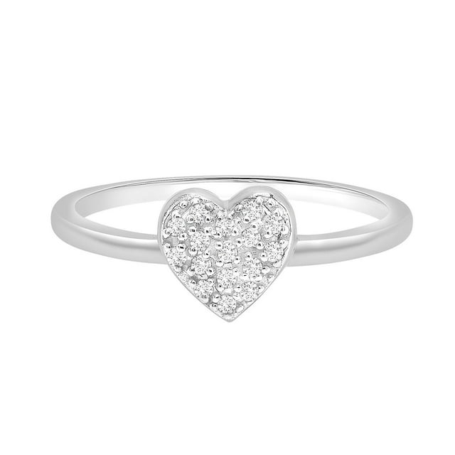 0.08 CT. T.W. Round Cut Heart Diamond Ring in 14K Gold