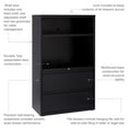 thumbnail image 5 of Hirsh 36" Wide 2 Drawer Lateral Combo File Cabinet, Black, 5 of 11