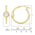 thumbnail image 3 of Round Bezel Set Hoop Earring in 14K Gold, 3 of 3