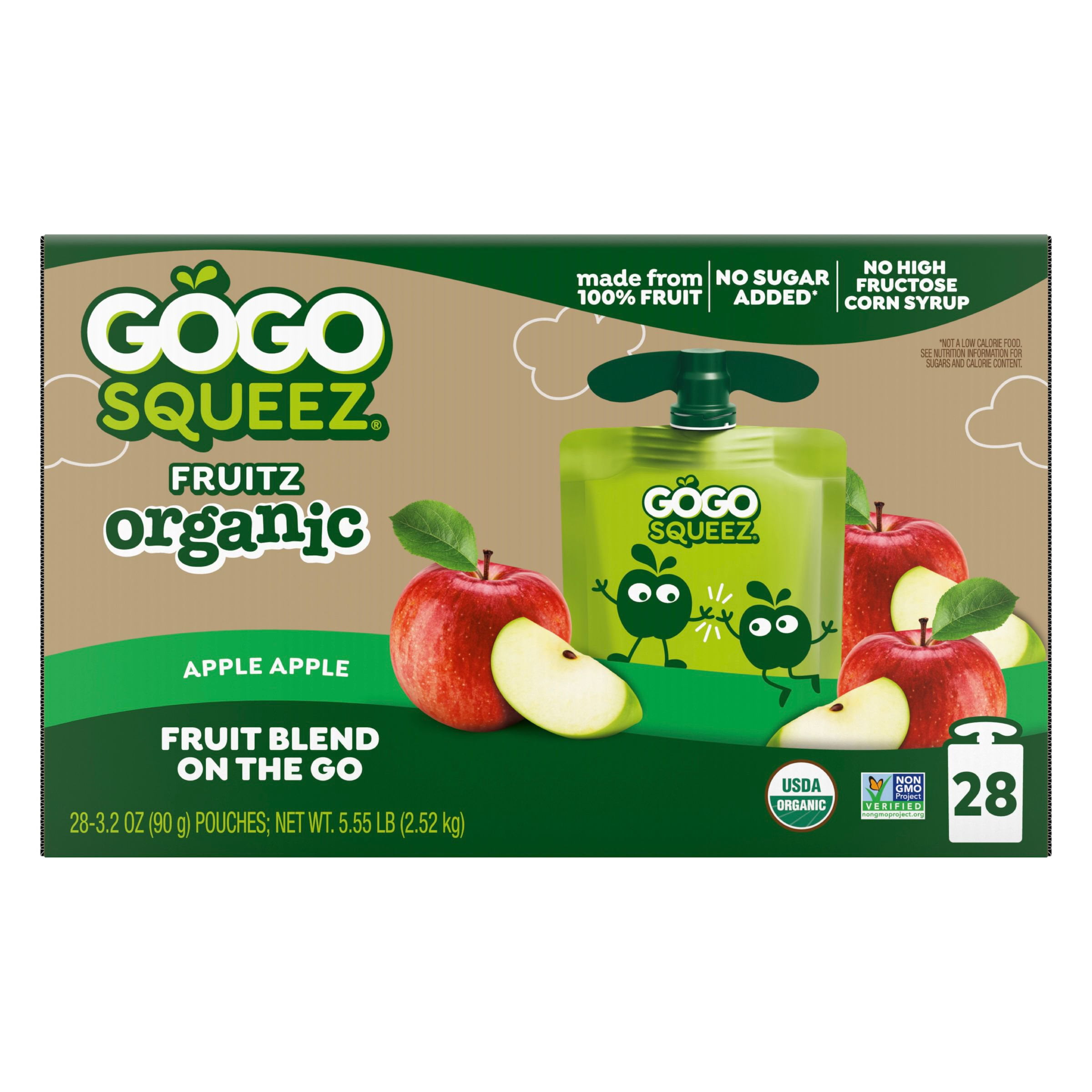 Noka Organic Plant Protein Smoothie Pouches, Strawberry Banana