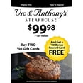 thumbnail image 2 of Vic & Anthony's Gift Cards - 2 X $50 and a Bonus $20 Card, 2 of 3