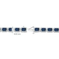 thumbnail image 3 of Emerald Cut Lab Created Gemstone Halo Tennis Bracelet in Sterling Silver, 3 of 4