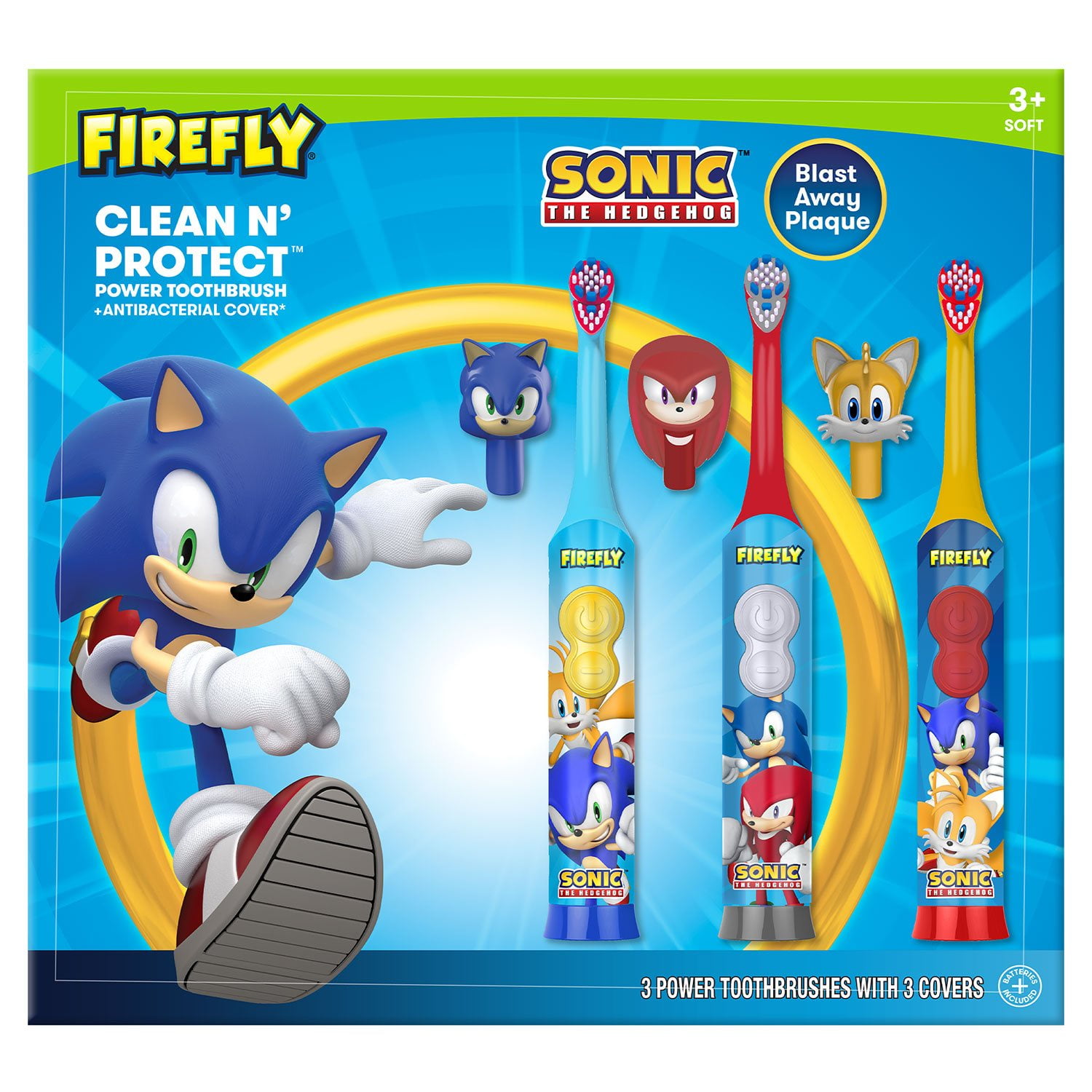 FireFly Clean N' Protect Power Toothbrush + Antibacterial Cover, 3