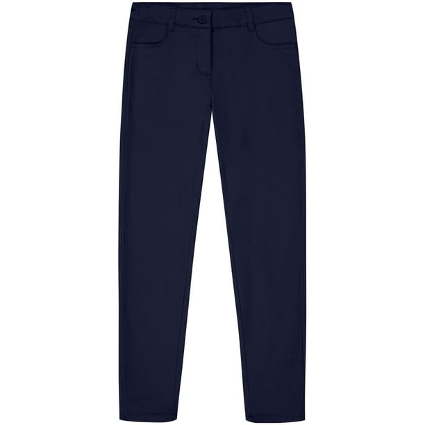 juniors navy blue dress pants vkwear Kids Boys Junior Toddler Flat Front Slim Fit Formal Dress Pants Slacks (Navy, 10)
