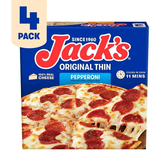 Jack's Original Thin Pepperoni Frozen Pizza 4 pk.