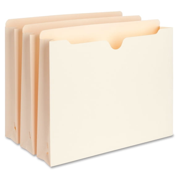 Straight Tab Cut Letter Recycled File Pocket, 8.5"x11", 2" Expansion, Manila, 10% Recycled, 50/Box