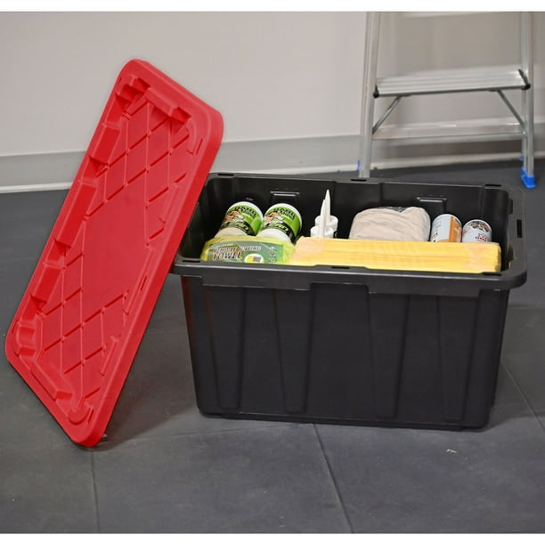 Tough Box 27 Gallon Tall Tote, Black and Red - Samsclub.com