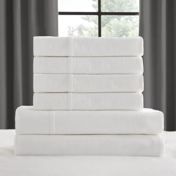 @shams　3冊セット Member's Mark Washed Cotton Textured Sheet Set, Assorted Sizes