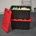 thumbnail image 5 of Tough Box 27 Gallon Tall Tote, Black and Red, 5 of 6