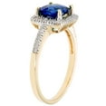 thumbnail image 2 of Cushion Cut Gemstone & 0.18 CT.T.W. Halo Diamond Ring in 14K Gold, 2 of 4