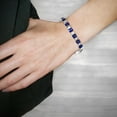 thumbnail image 5 of Cushion Cut Lab Created Gemstone Tennis Bracelet in Sterling Silver, 5 of 8